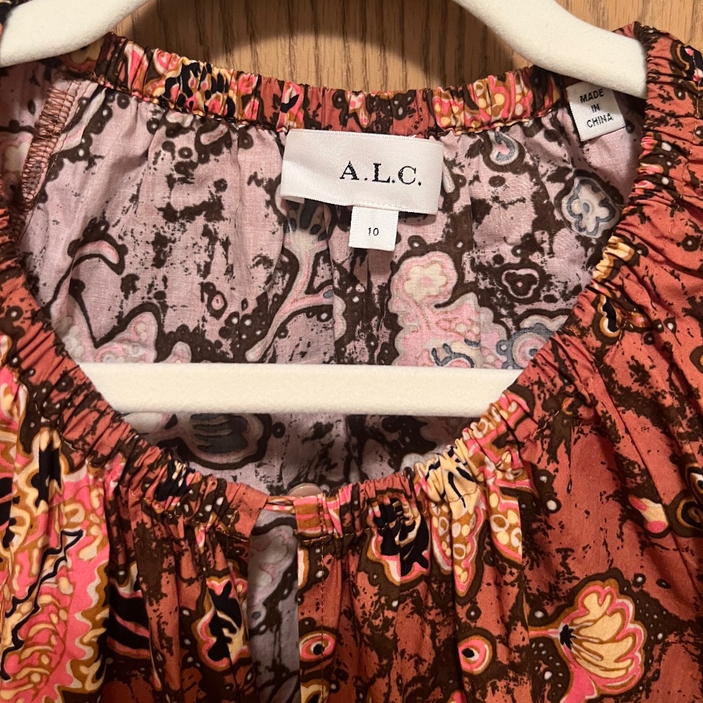 Like-New Cotton A.L.C. Summer Dress with Tiered Skirt